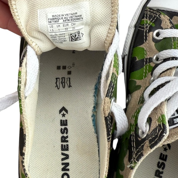 Converse All Star Camouflage Sneakers Youth Size 1.5 - Picture 9 of 9